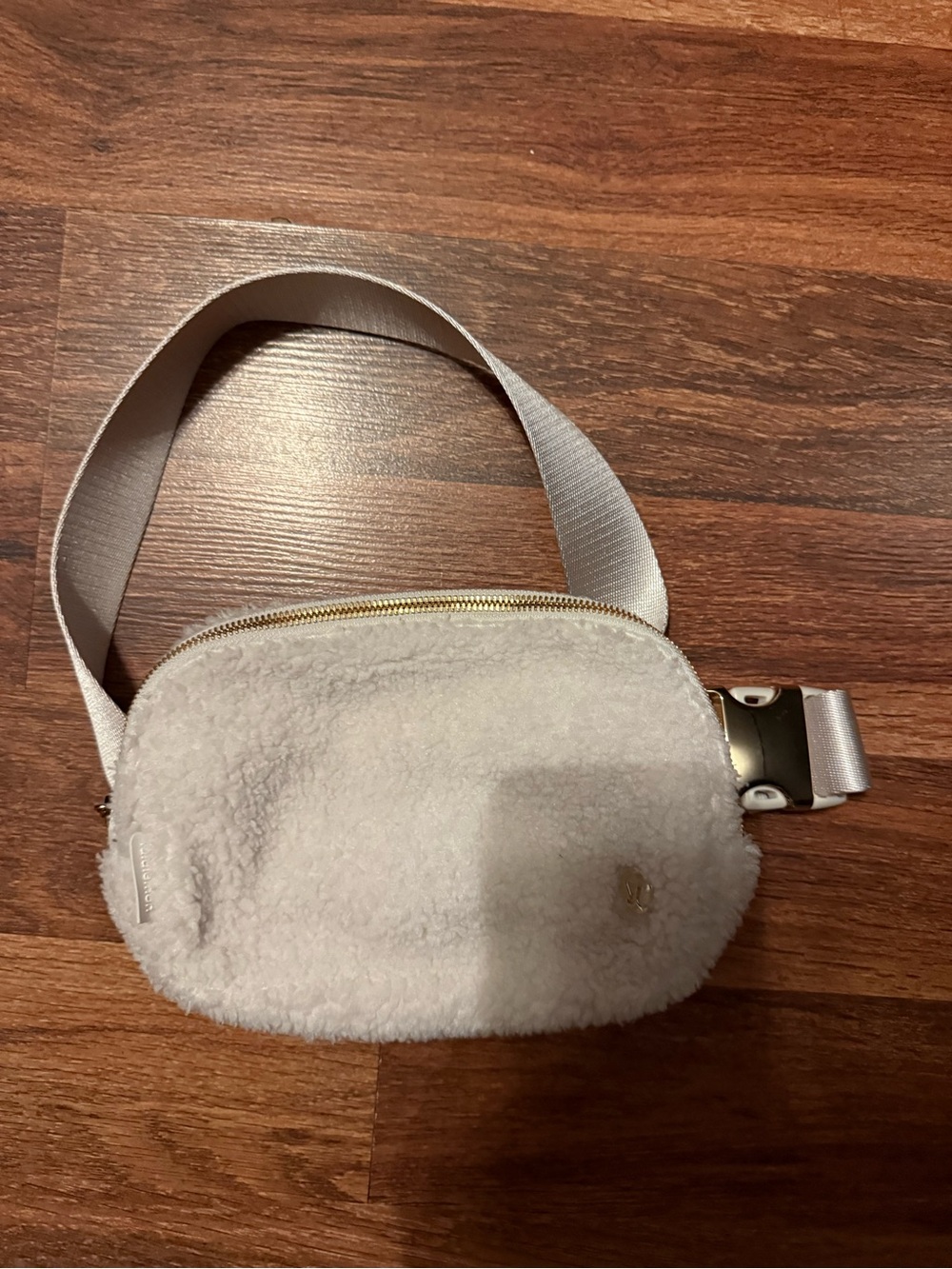 Lululemon Faux-Shearling White Belt Bag